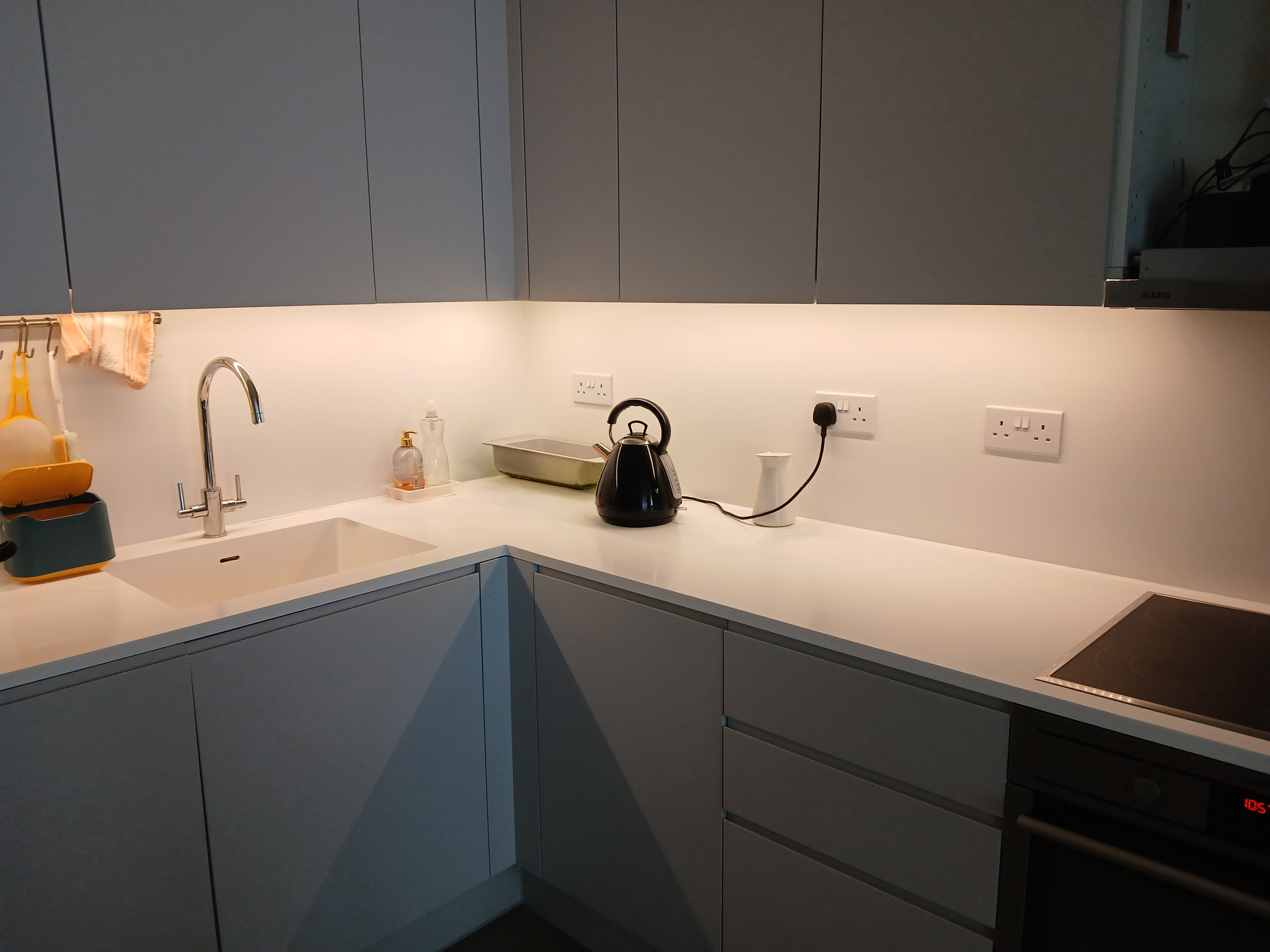 Under cabinet kitchen lighting installed by electricians in Tottenham